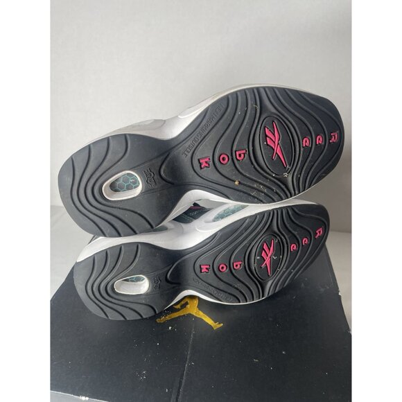 Reebok Question Mid Leather Size 7 Iverson Gray/Teal/Pink Basketball M41519 NICE
